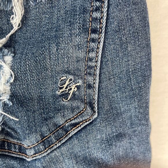 Lovers + Friends Ricky Super Distressed Mid Rise Skinny Jeans In Axis Sz 25 - Picture 10 of 16